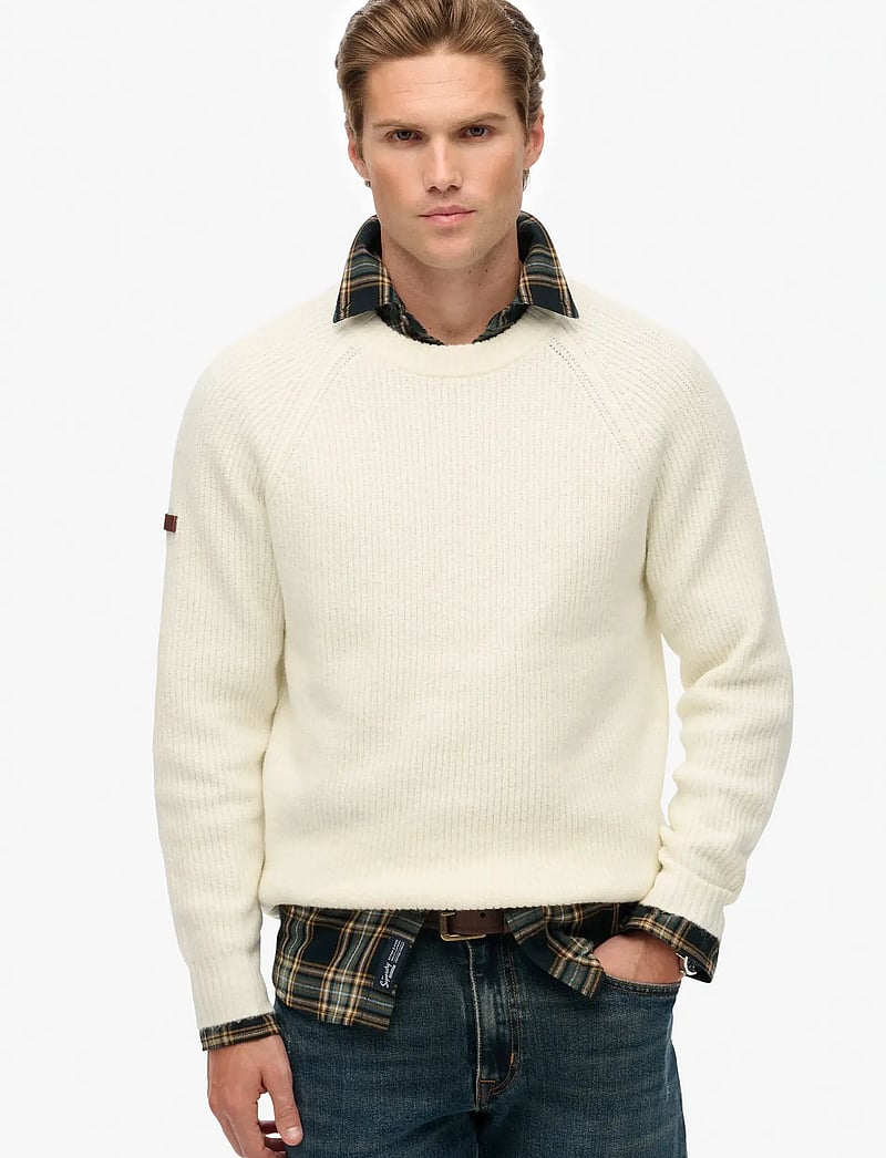 Superdry - CHUNKY RAGLAN JUMPER - rundhalsad - winter cream - 0