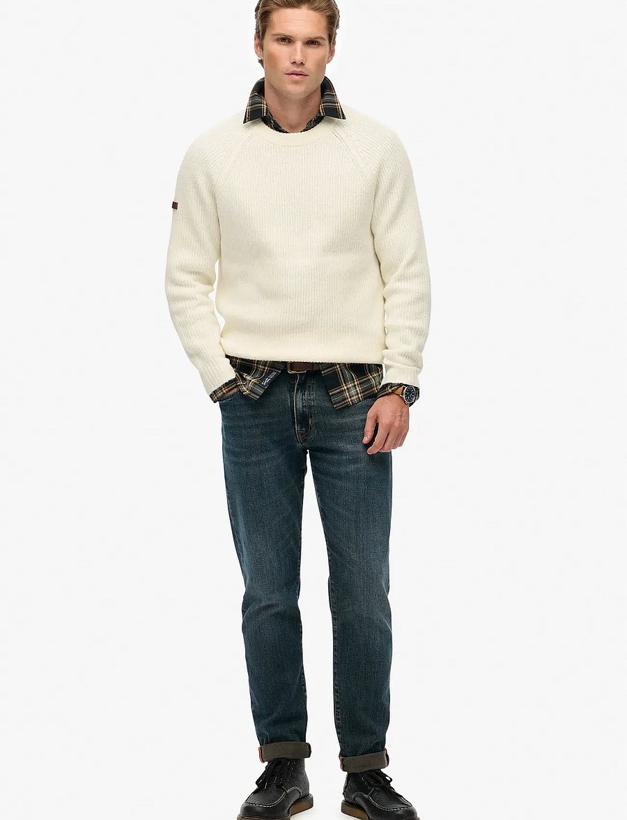 Superdry - CHUNKY RAGLAN JUMPER - rund hals - winter cream - 4