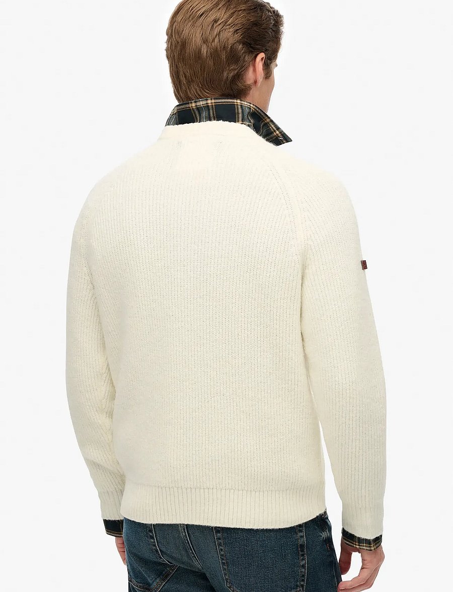 Superdry - CHUNKY RAGLAN JUMPER - rund hals - winter cream - 5