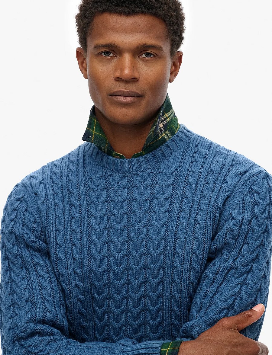 Superdry - JACOB CABLE JUMPER - round necks - coast blue - 2