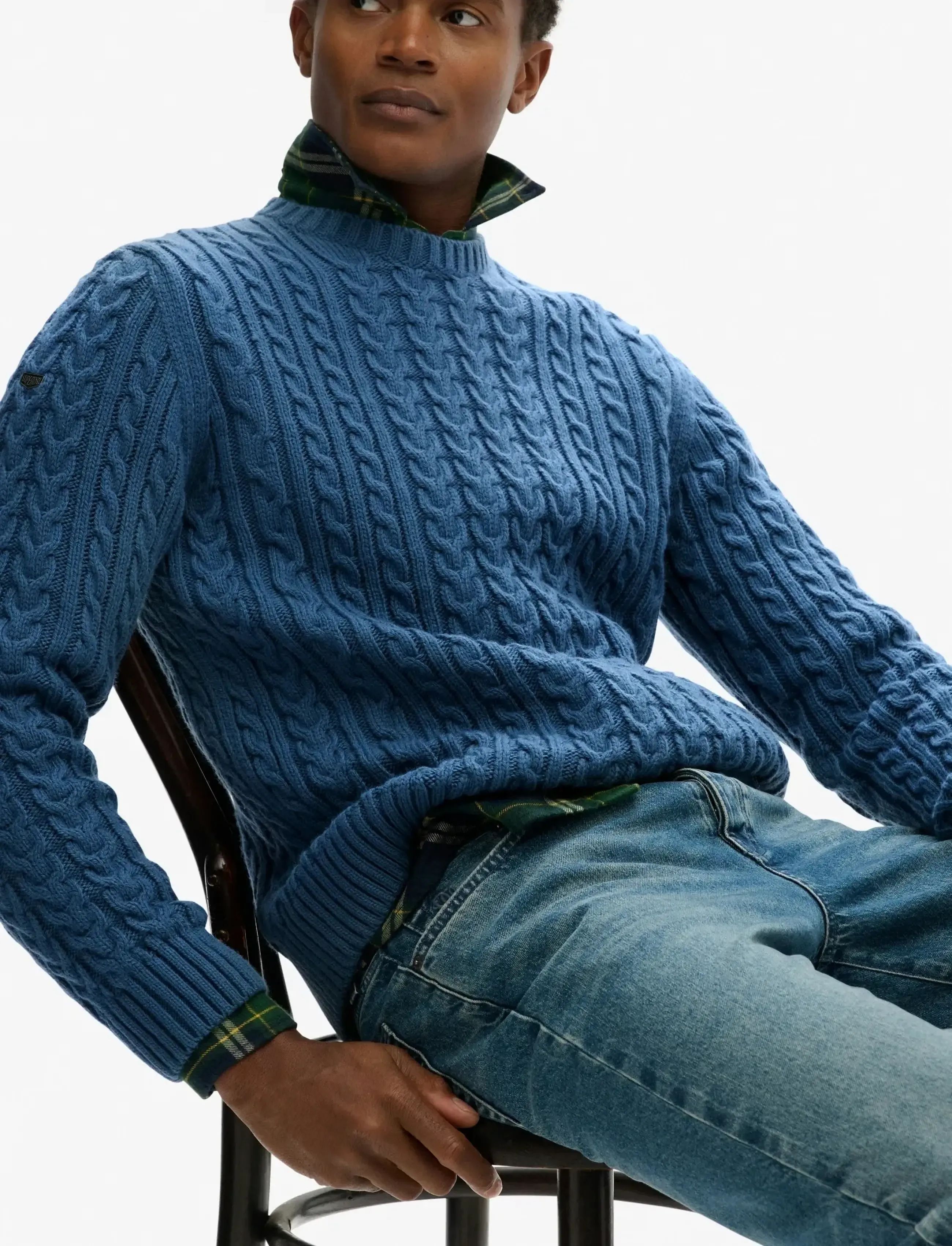 Superdry - JACOB CABLE JUMPER - herbstliche kleidung - coast blue - 4