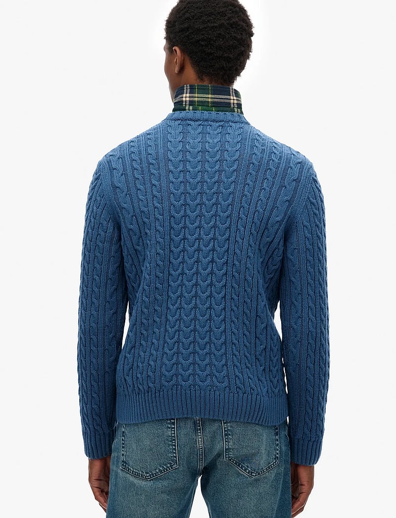 Superdry - JACOB CABLE JUMPER - rund hals - coast blue - 5