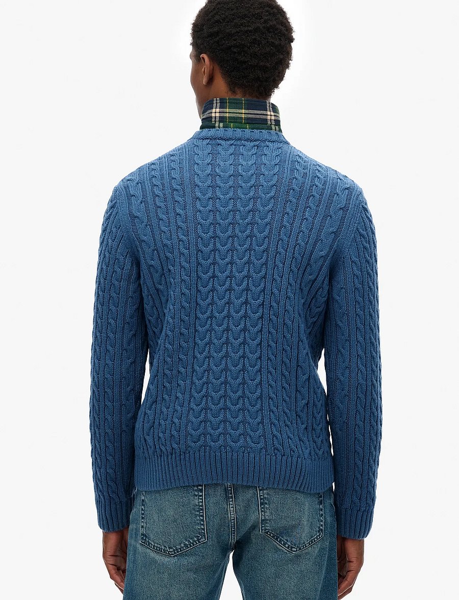 Superdry - JACOB CABLE JUMPER - round necks - coast blue - 5