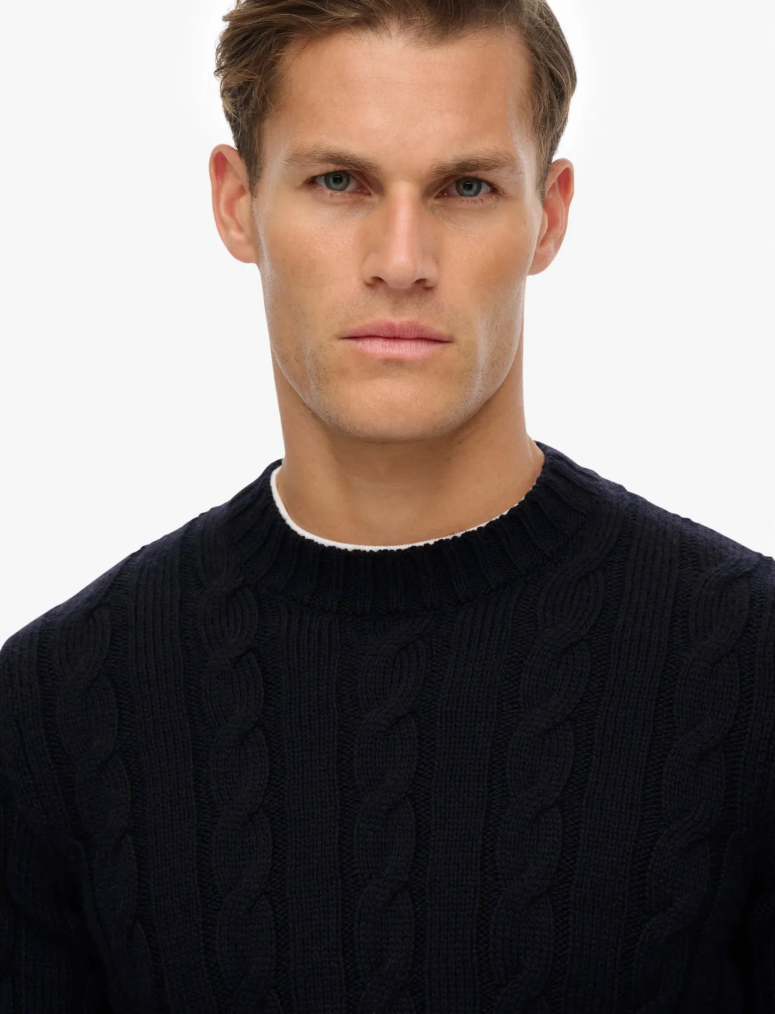 Superdry - JACOB CABLE JUMPER - kudumid - eclipse navy - 2