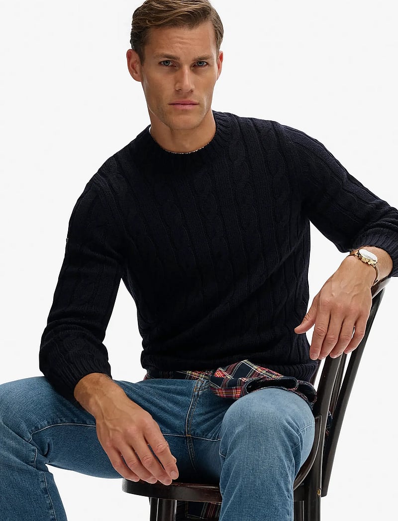 Superdry - JACOB CABLE JUMPER - rund hals - eclipse navy - 3