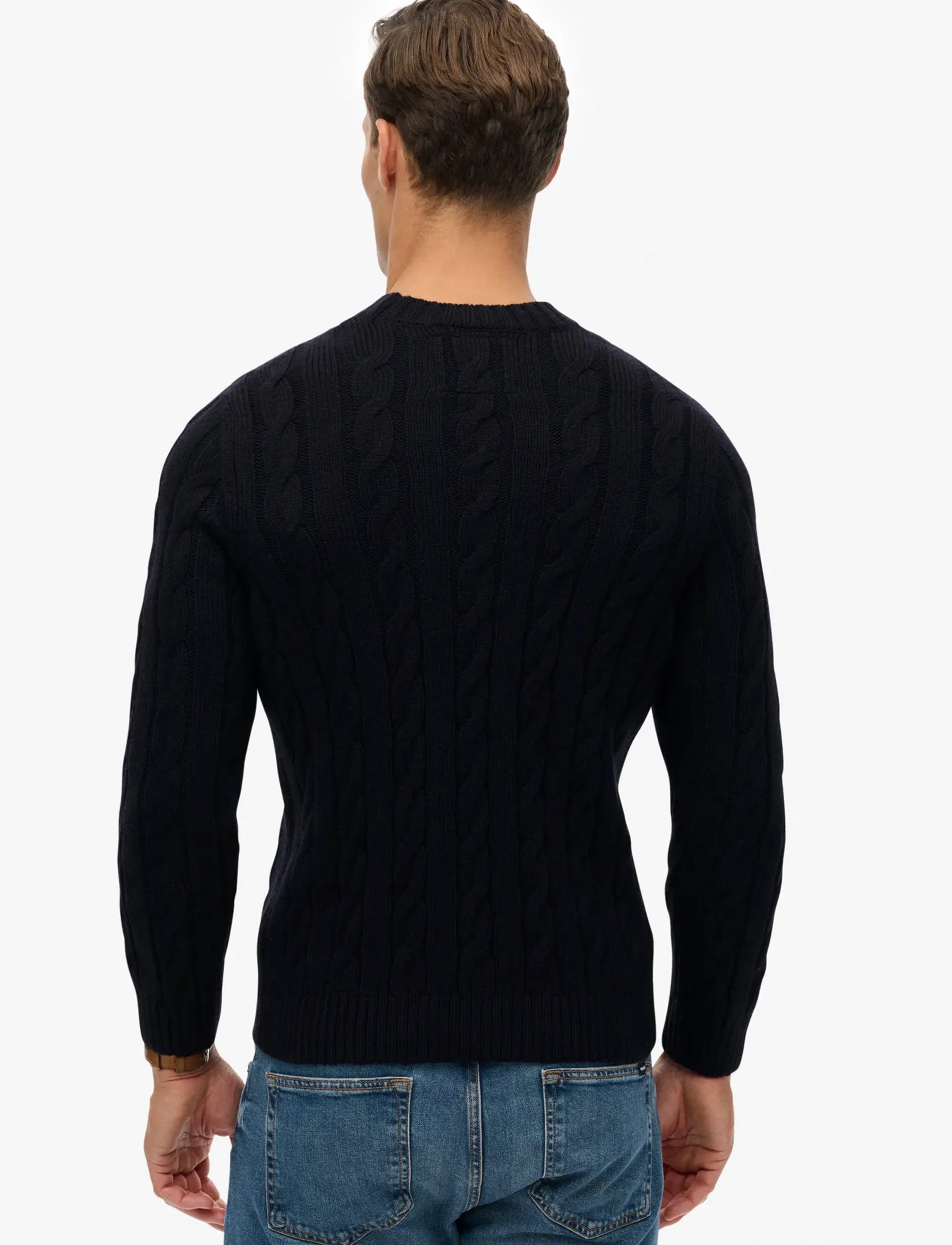 Superdry - JACOB CABLE JUMPER - kudumid - eclipse navy - 5