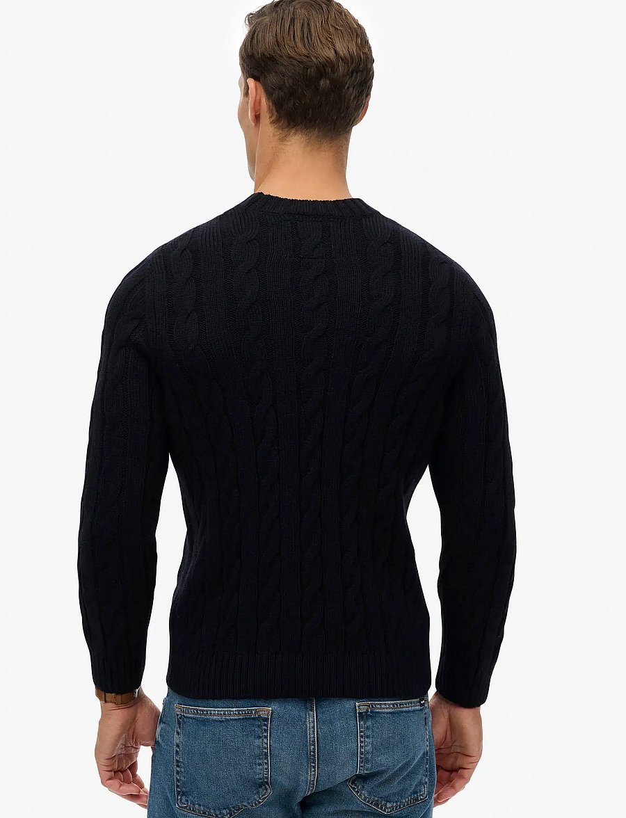 Superdry - JACOB CABLE JUMPER - round necks - eclipse navy - 5