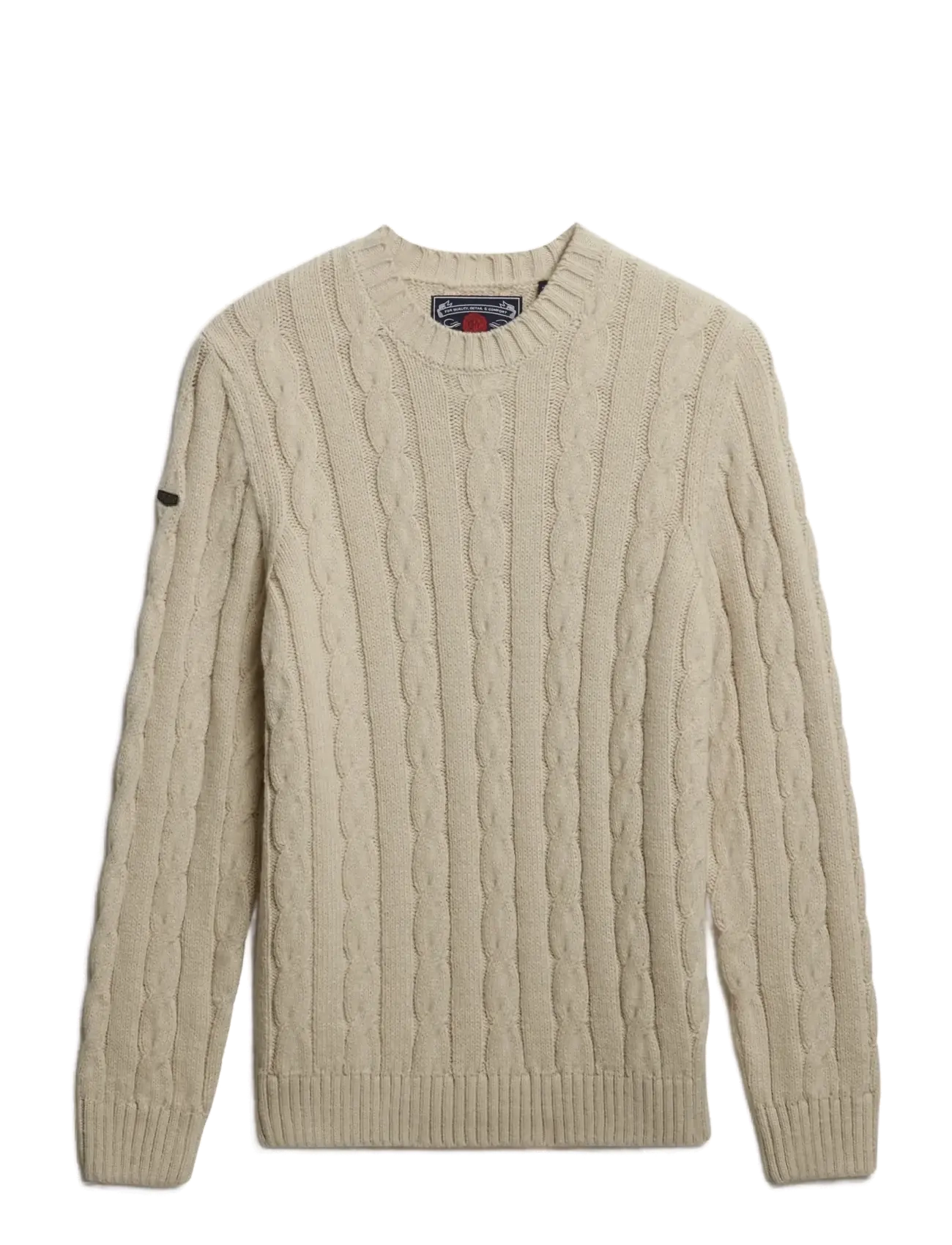 SUPERDRY Jacob Cable Jumper Cream - L - Herren