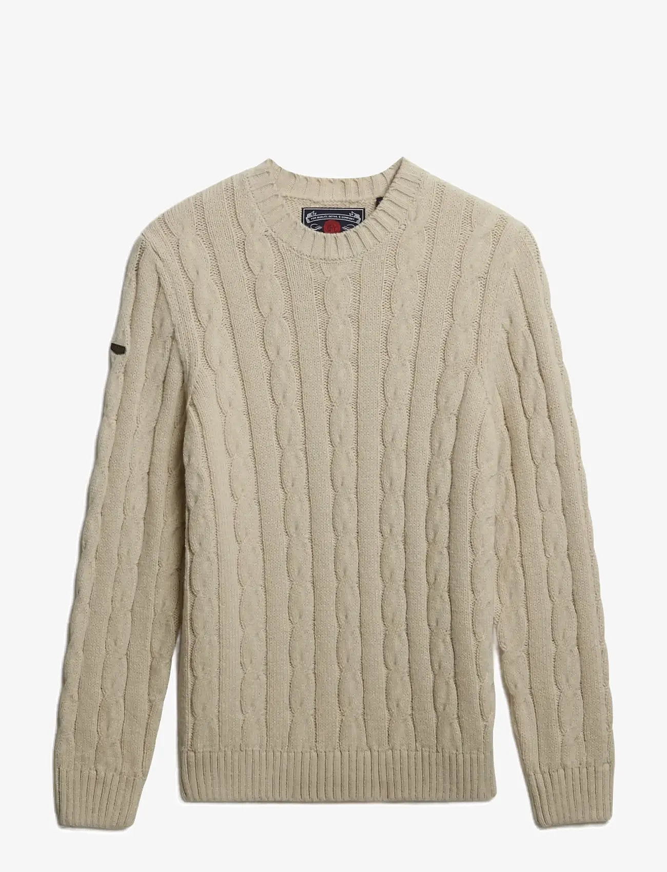 Superdry - JACOB CABLE JUMPER - rundhalsad - ecru - 1