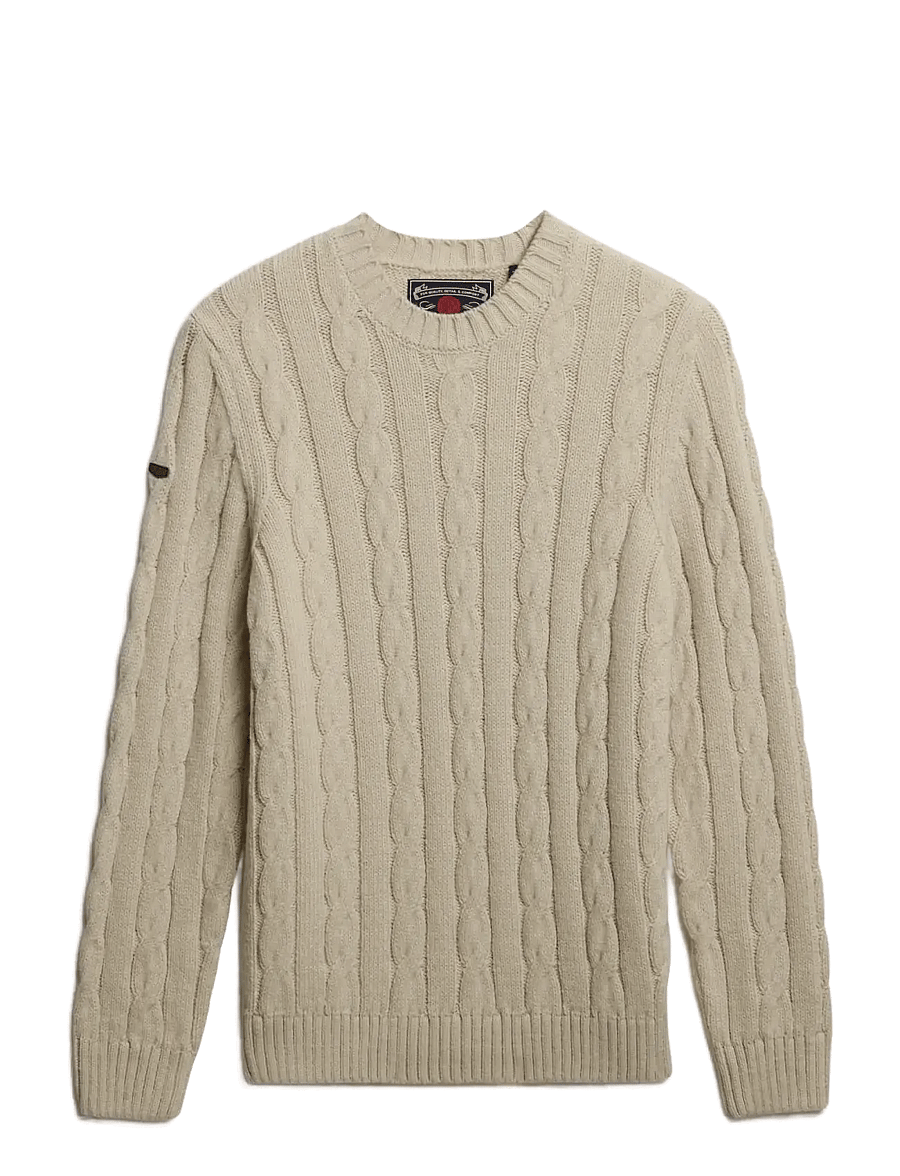 Superdry - JACOB CABLE JUMPER - round necks - ecru - 1