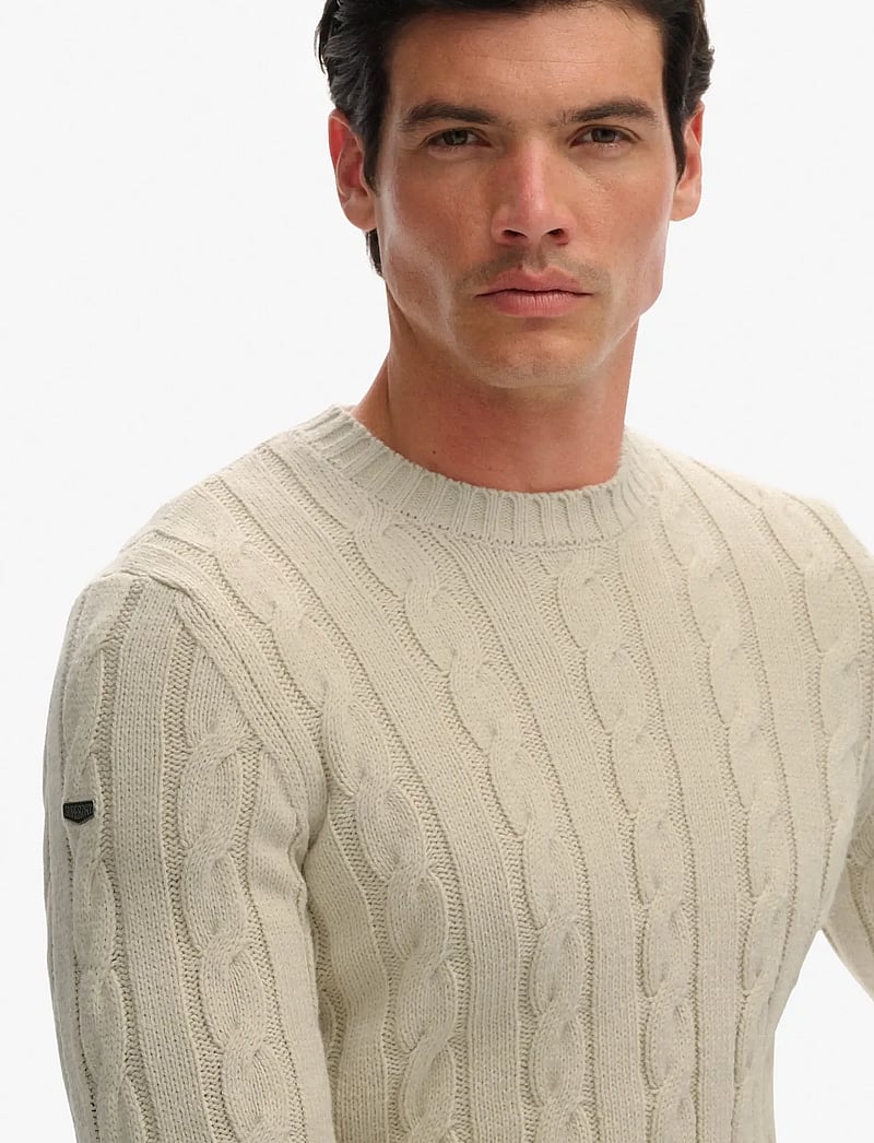 Superdry - JACOB CABLE JUMPER - rundhalsad - ecru - 3