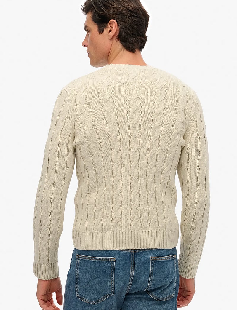Superdry - JACOB CABLE JUMPER - rundhalsad - ecru - 5
