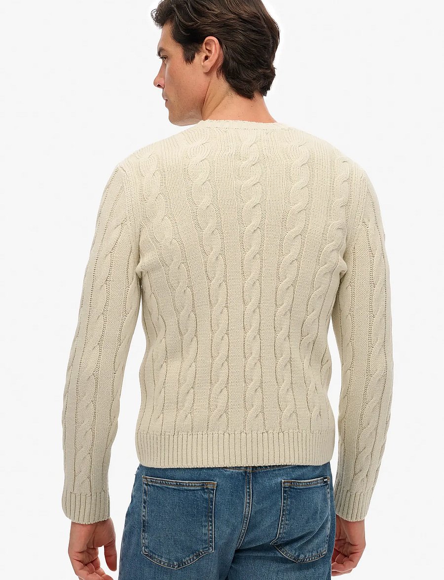 Superdry - JACOB CABLE JUMPER - round necks - ecru - 5
