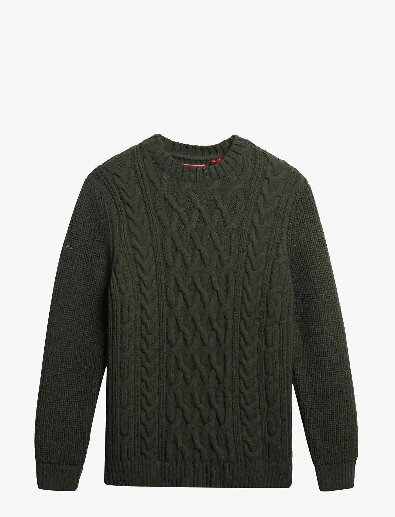 Superdry - JACOB CABLE JUMPER - autumn clothing - sage green - 0