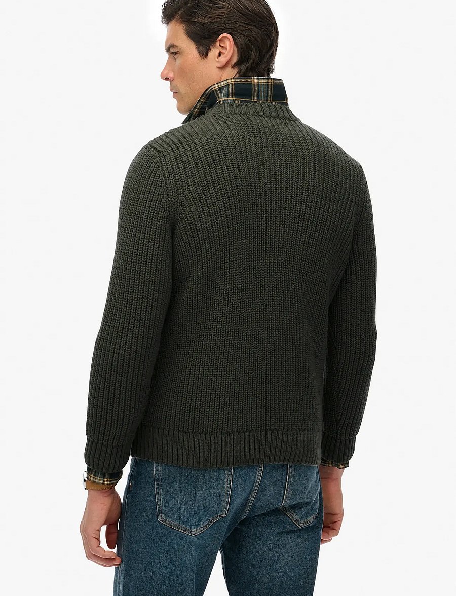 Superdry - JACOB CABLE JUMPER - round necks - sage green - 5