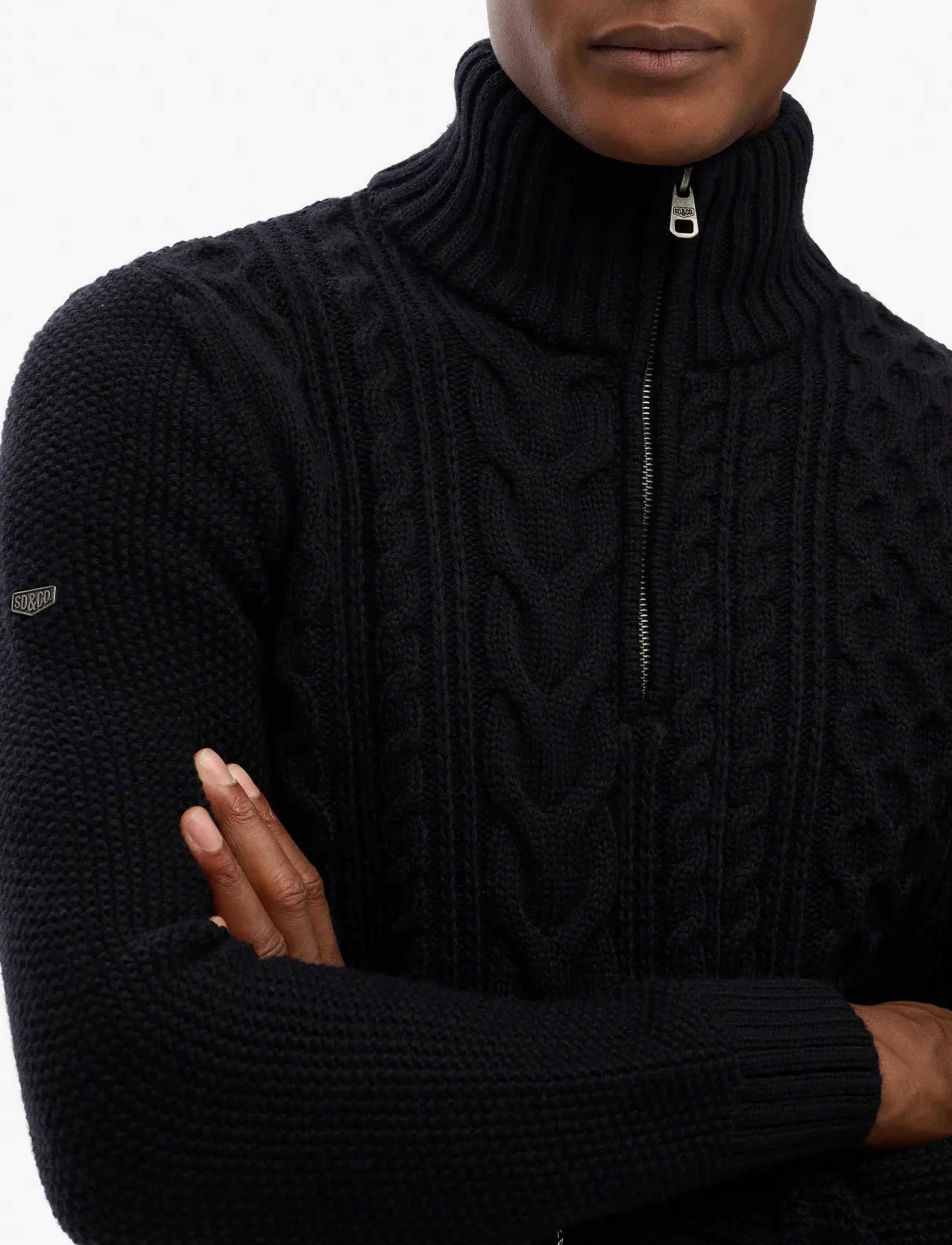 Superdry - JACOB CABLE KNIT HALF ZIP - strickmode - eclipse navy - 3