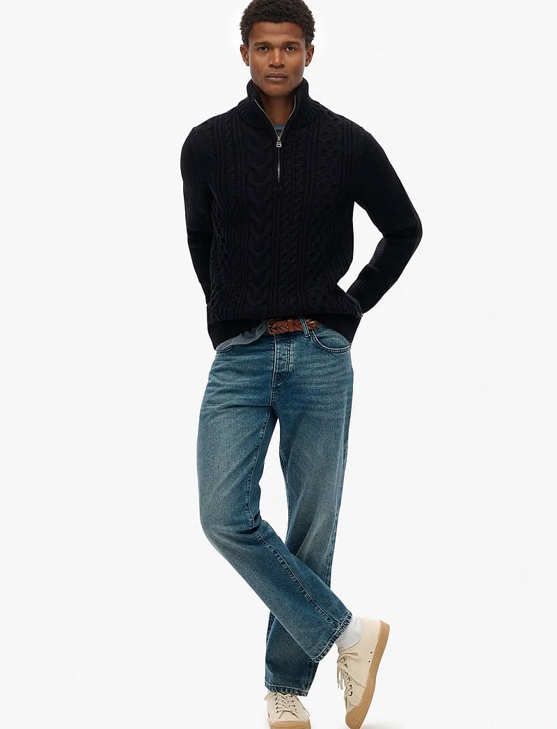 Superdry - JACOB CABLE KNIT HALF ZIP - pullover mit halbem reißverschluss - eclipse navy - 4