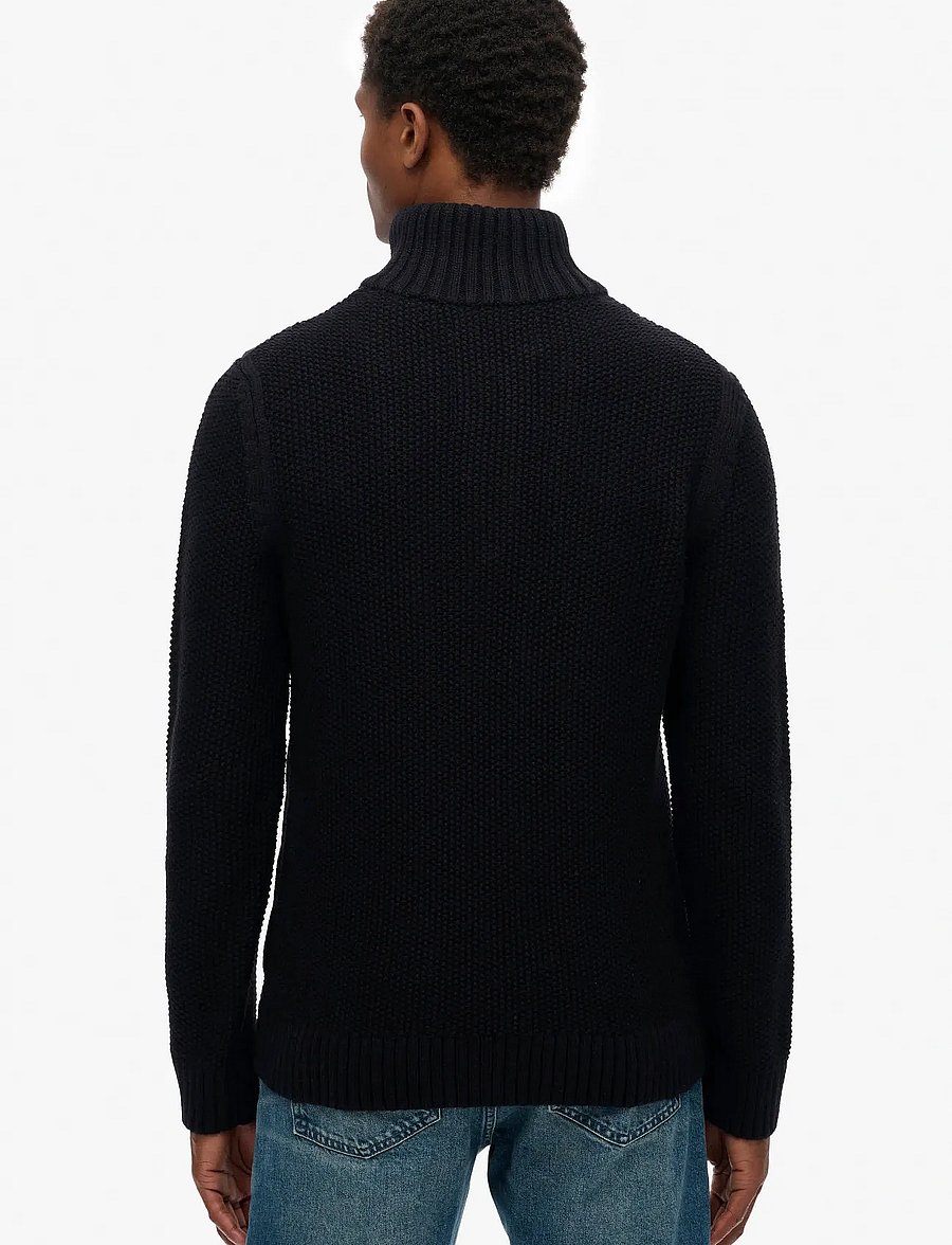 Superdry - JACOB CABLE KNIT HALF ZIP - tõmblukk-kaelusega džemprid - eclipse navy - 5