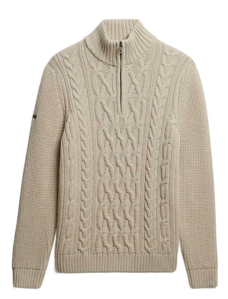 Superdry - JACOB CABLE KNIT HALF ZIP - half zip strik - ecru - 1