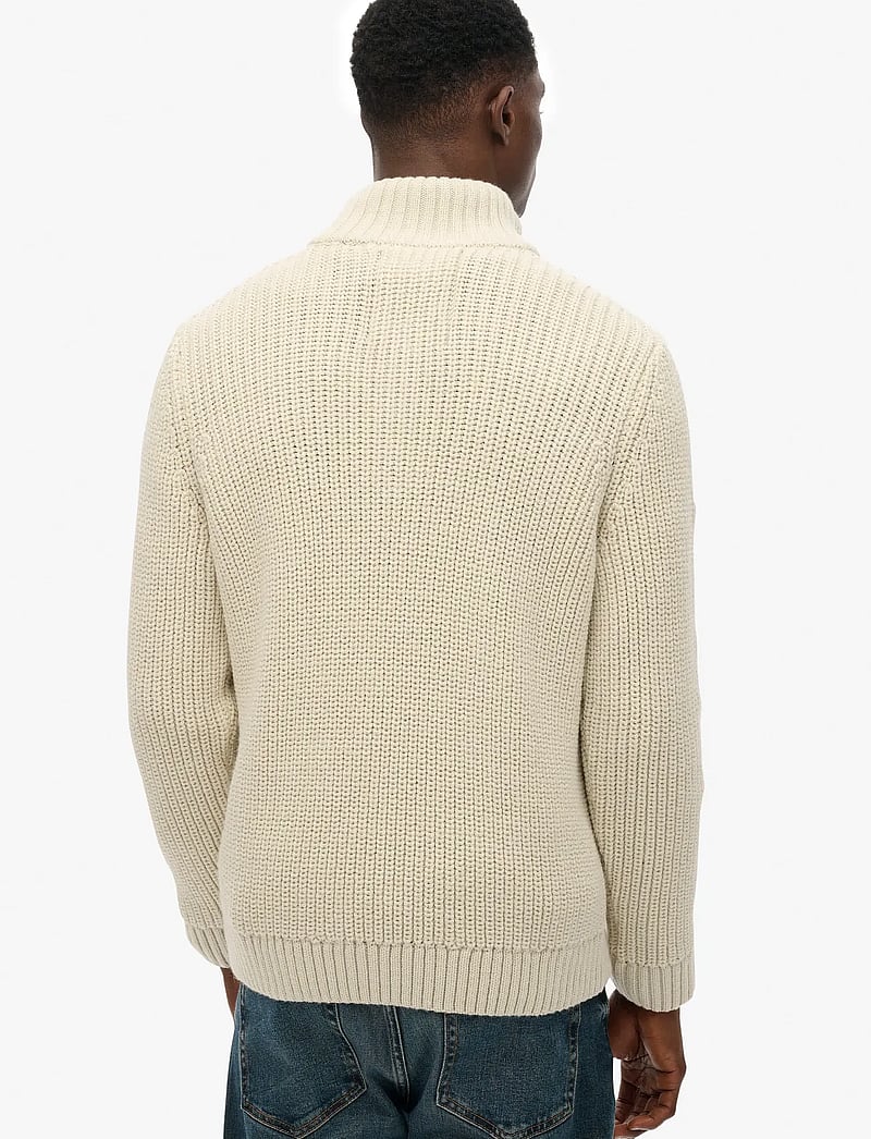 Superdry - JACOB CABLE KNIT HALF ZIP - half zip strik - ecru - 5