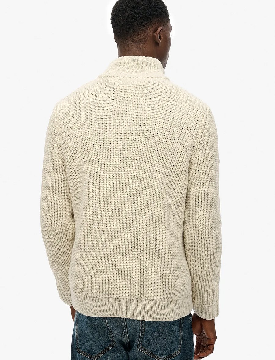 Superdry - JACOB CABLE KNIT HALF ZIP - half zip-tröjor - ecru - 5