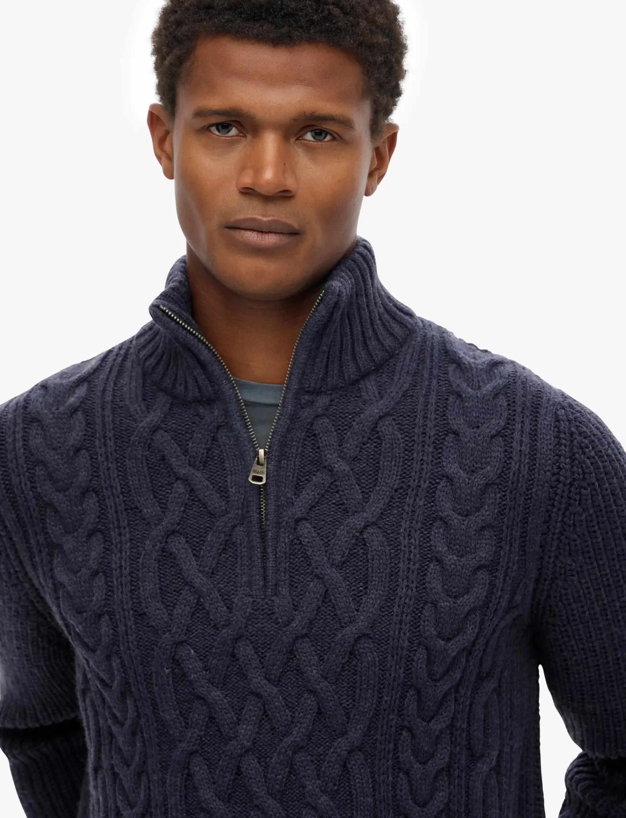 Superdry - JACOB CABLE KNIT HALF ZIP - herren - indigo - 2