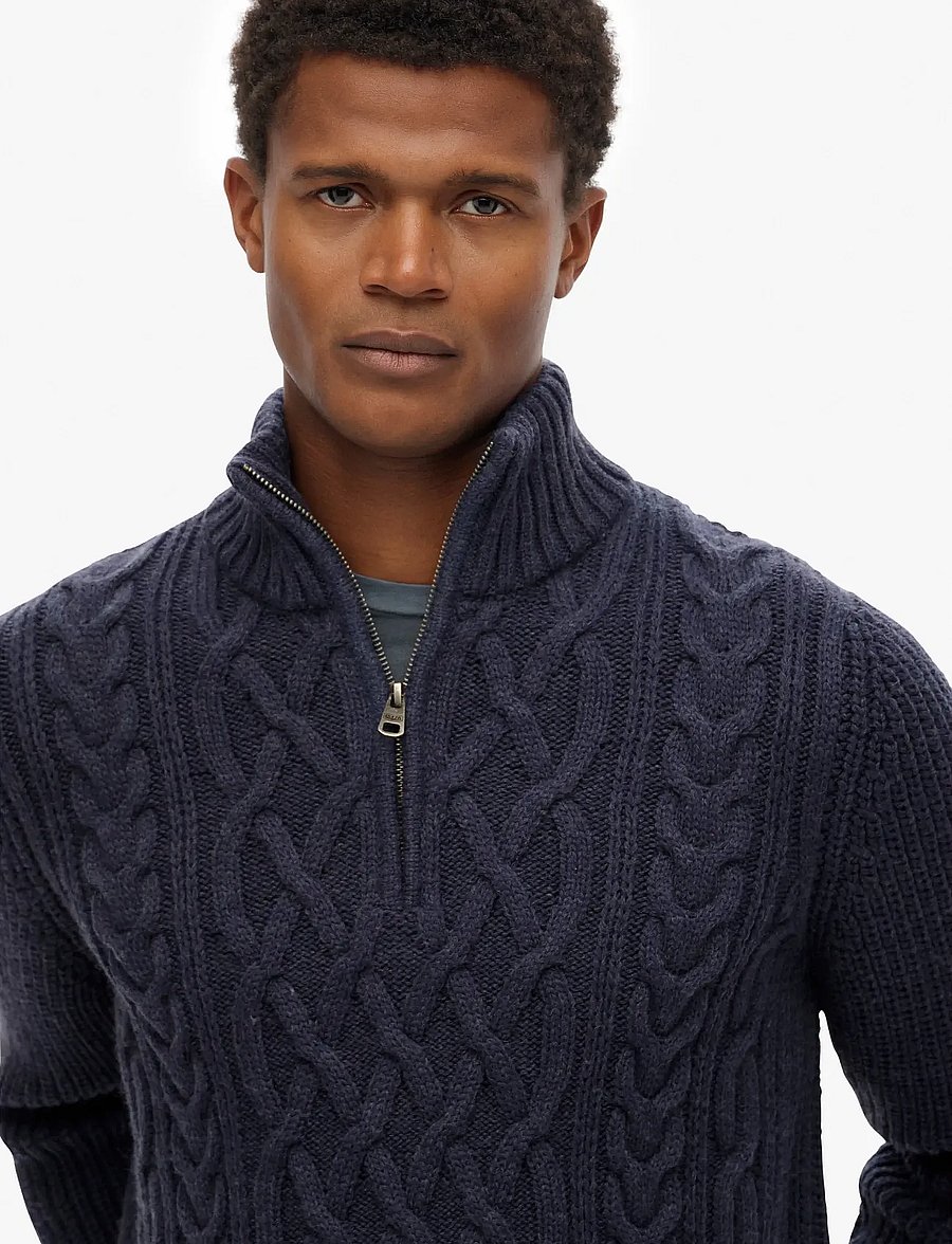 Superdry - JACOB CABLE KNIT HALF ZIP - tõmblukk-kaelusega džemprid - indigo - 2