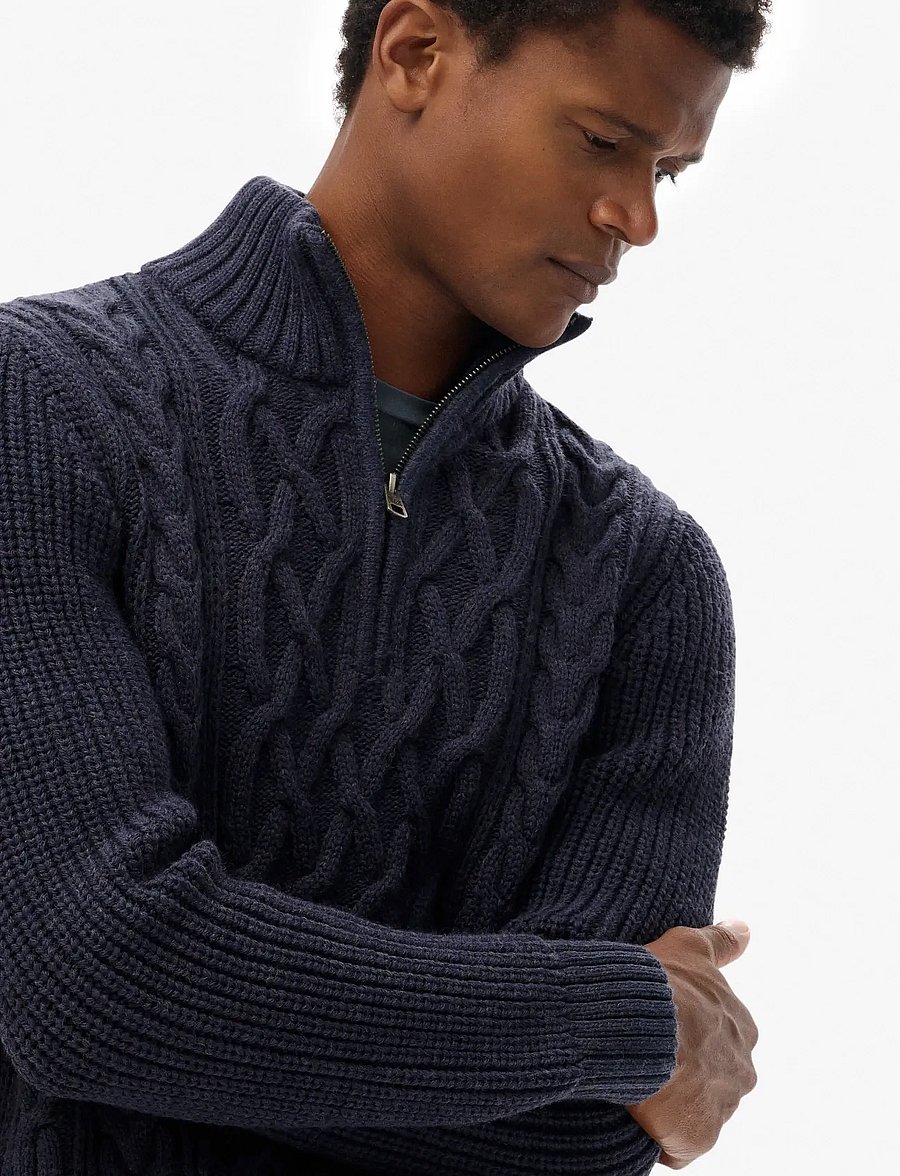 Superdry - JACOB CABLE KNIT HALF ZIP - tõmblukk-kaelusega džemprid - indigo - 3