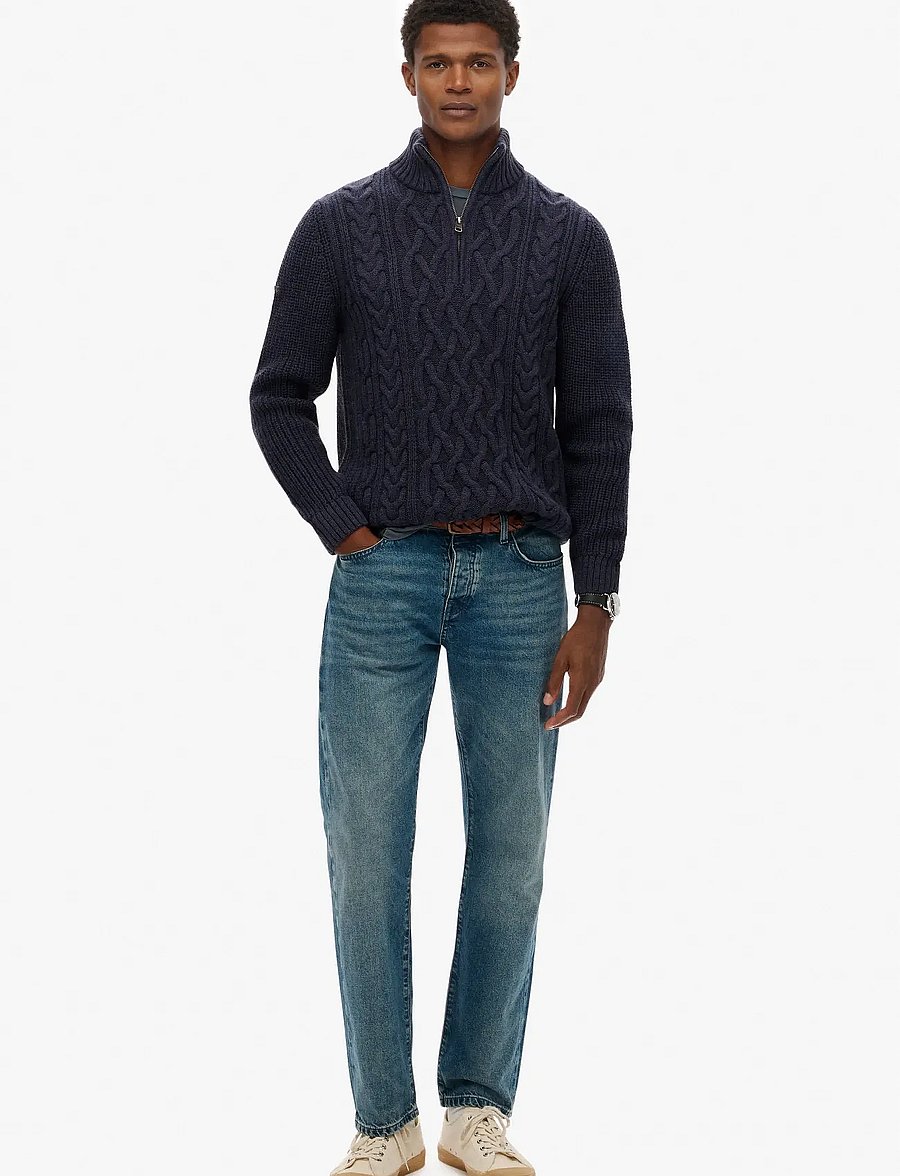 Superdry - JACOB CABLE KNIT HALF ZIP - tõmblukk-kaelusega džemprid - indigo - 4
