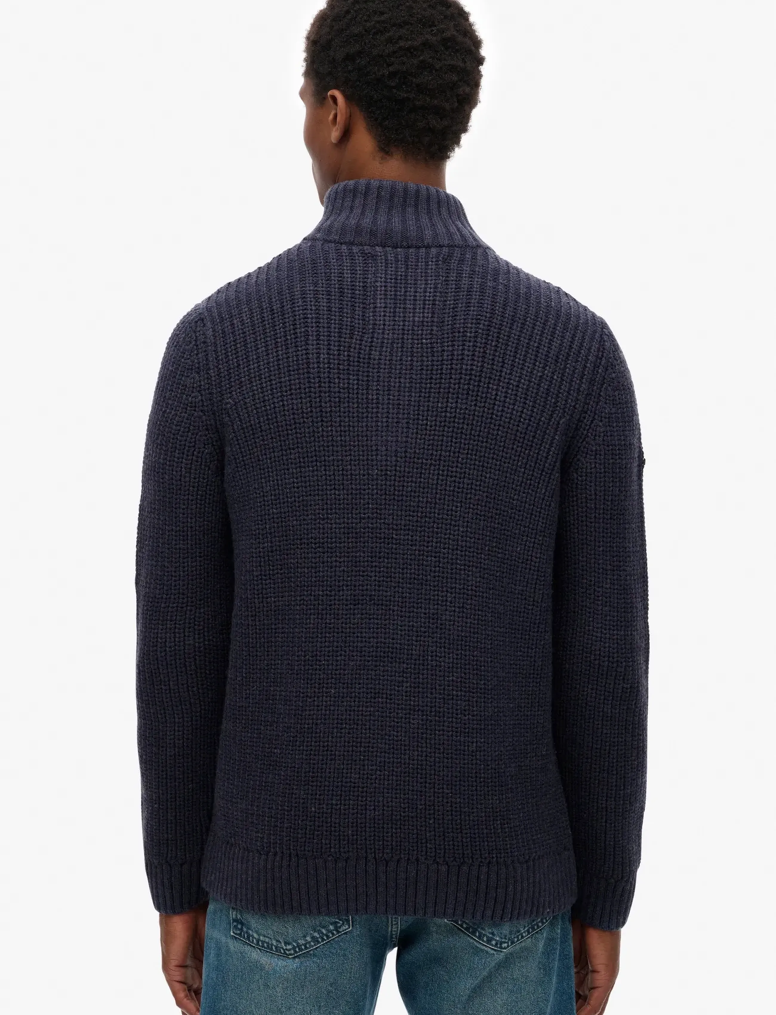 Superdry - JACOB CABLE KNIT HALF ZIP - herren - indigo - 5