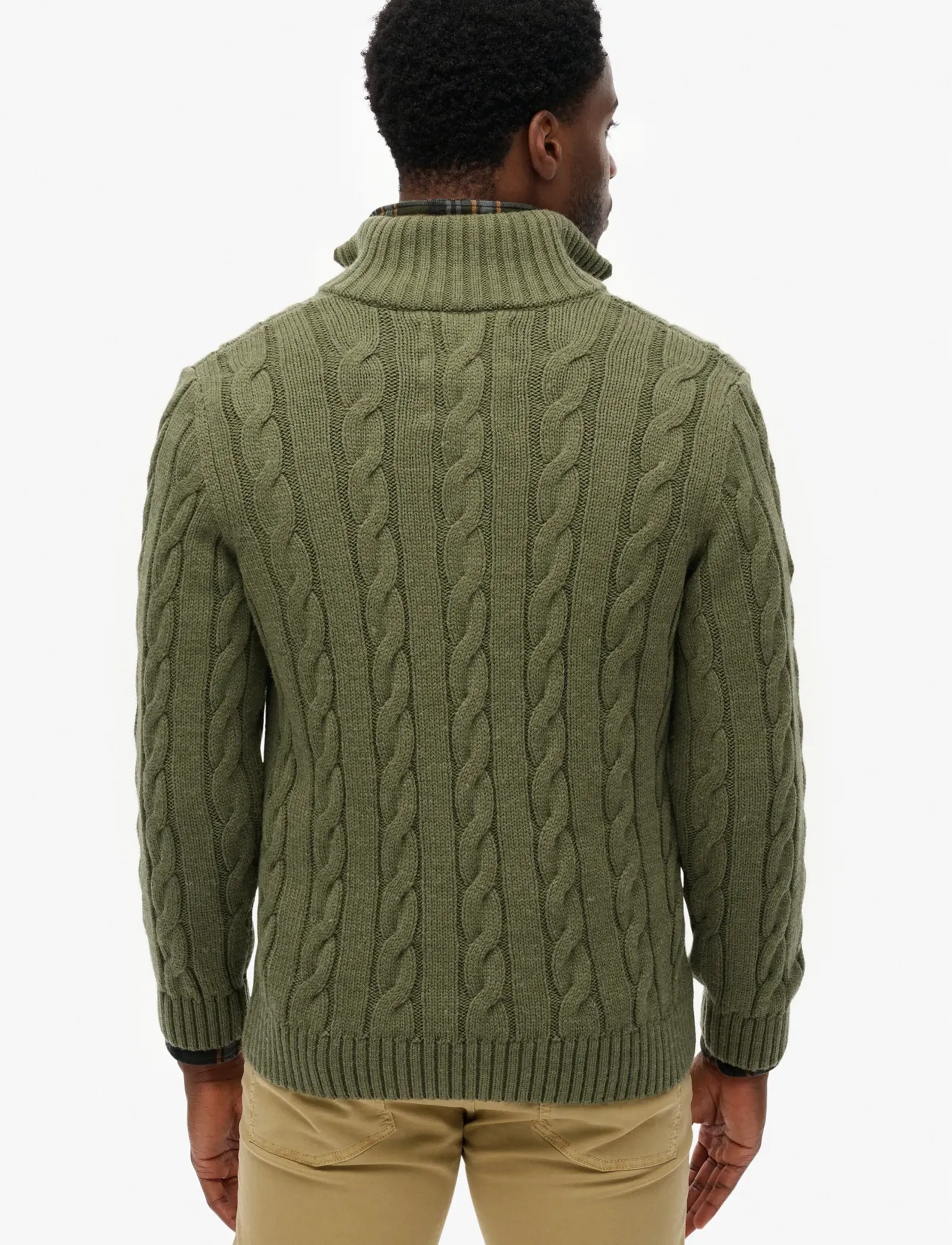 Superdry - JACOB CABLE KNIT HALF ZIP - mehed - moss green - 5