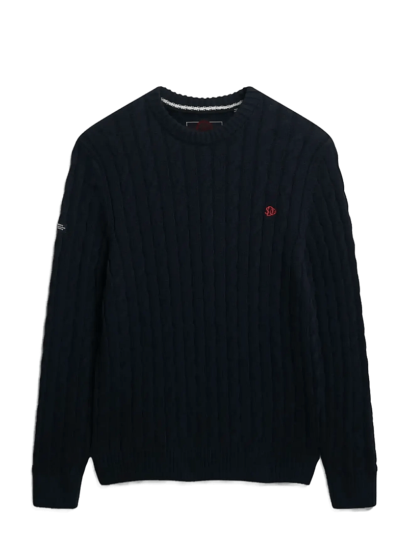 Superdry - COTTON CABLE KNIT CREW - rundhalsad - eclipse navy - 1