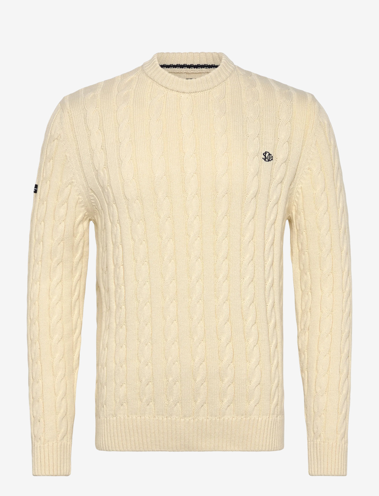 Superdry - COTTON CABLE KNIT CREW - rund hals - ecru - 1