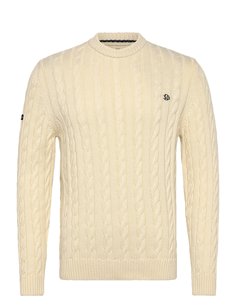 Superdry - COTTON CABLE KNIT CREW - rund hals - ecru - 1