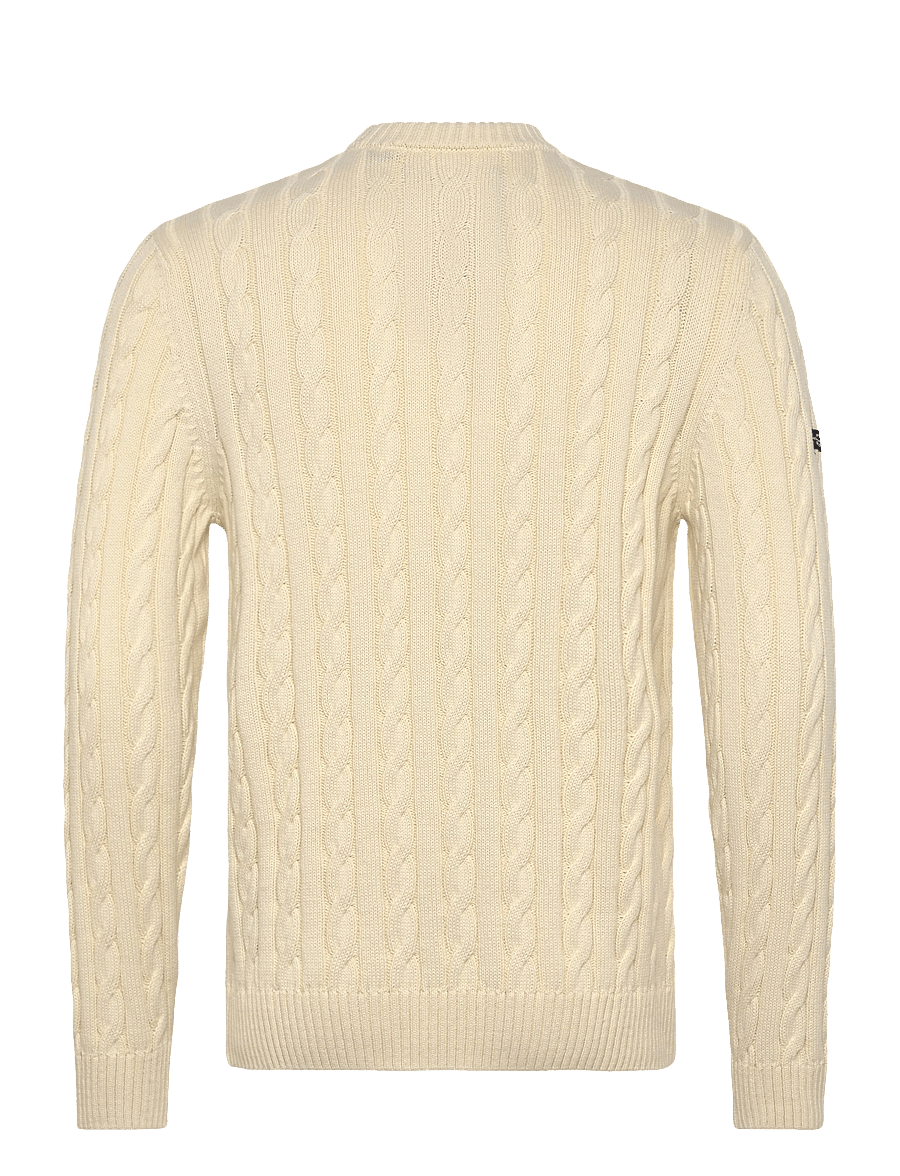 Superdry - COTTON CABLE KNIT CREW - rundhalsad - ecru - 2