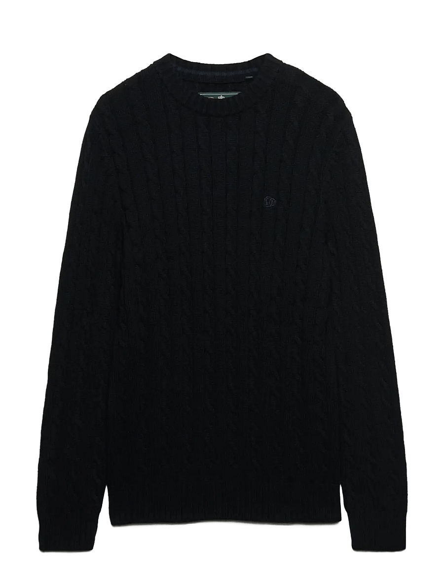Superdry - COTTON CABLE KNIT CREW - rundhals - black - 1