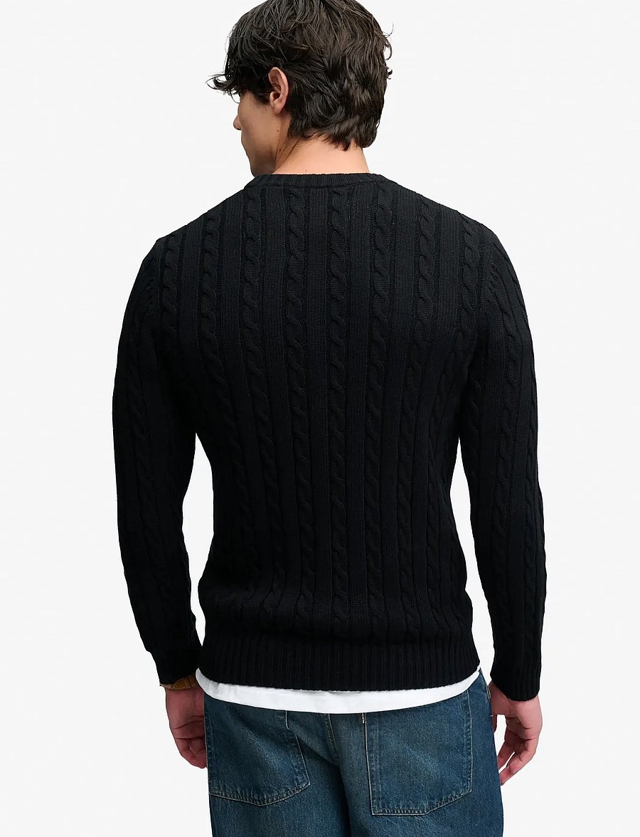 Superdry - COTTON CABLE KNIT CREW - rundhals - black - 2