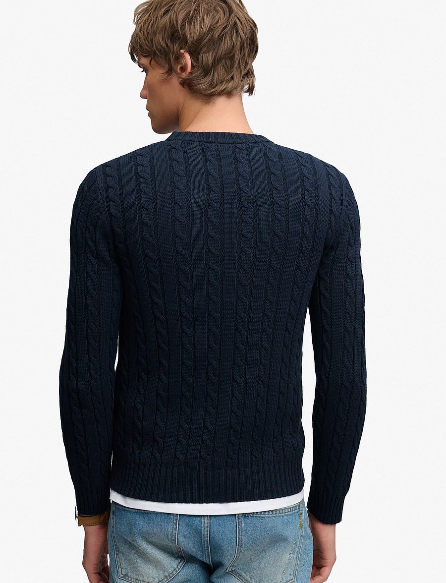 Superdry - COTTON CABLE KNIT CREW - rund hals - eclipse navy - 2