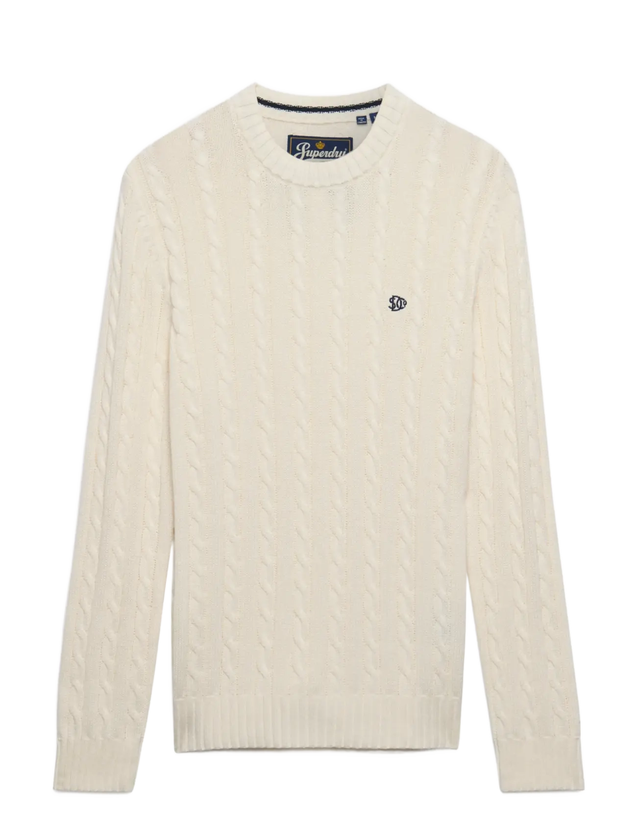 Superdry COTTON CABLE KNIT CREW - Rund hals - ECRU / cream