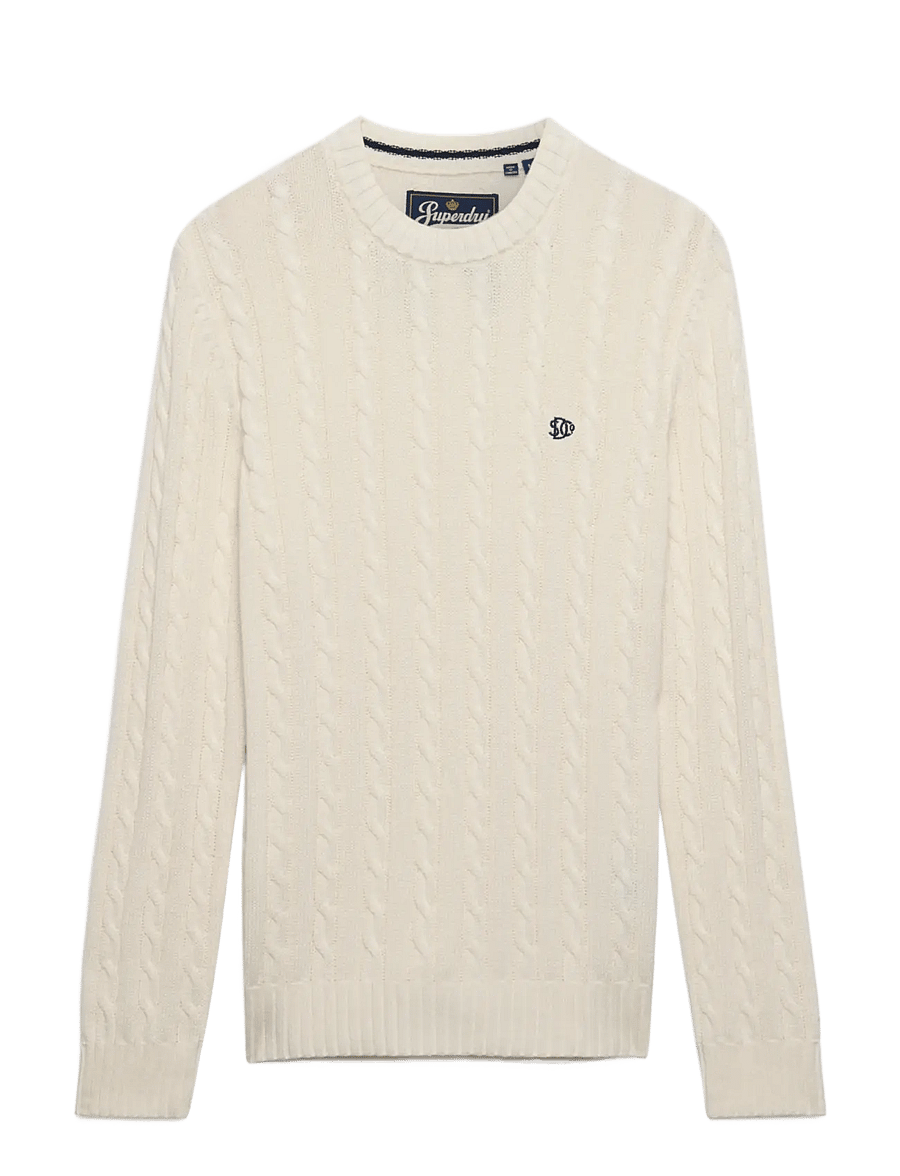 Superdry - COTTON CABLE KNIT CREW - rund hals - ecru - 1