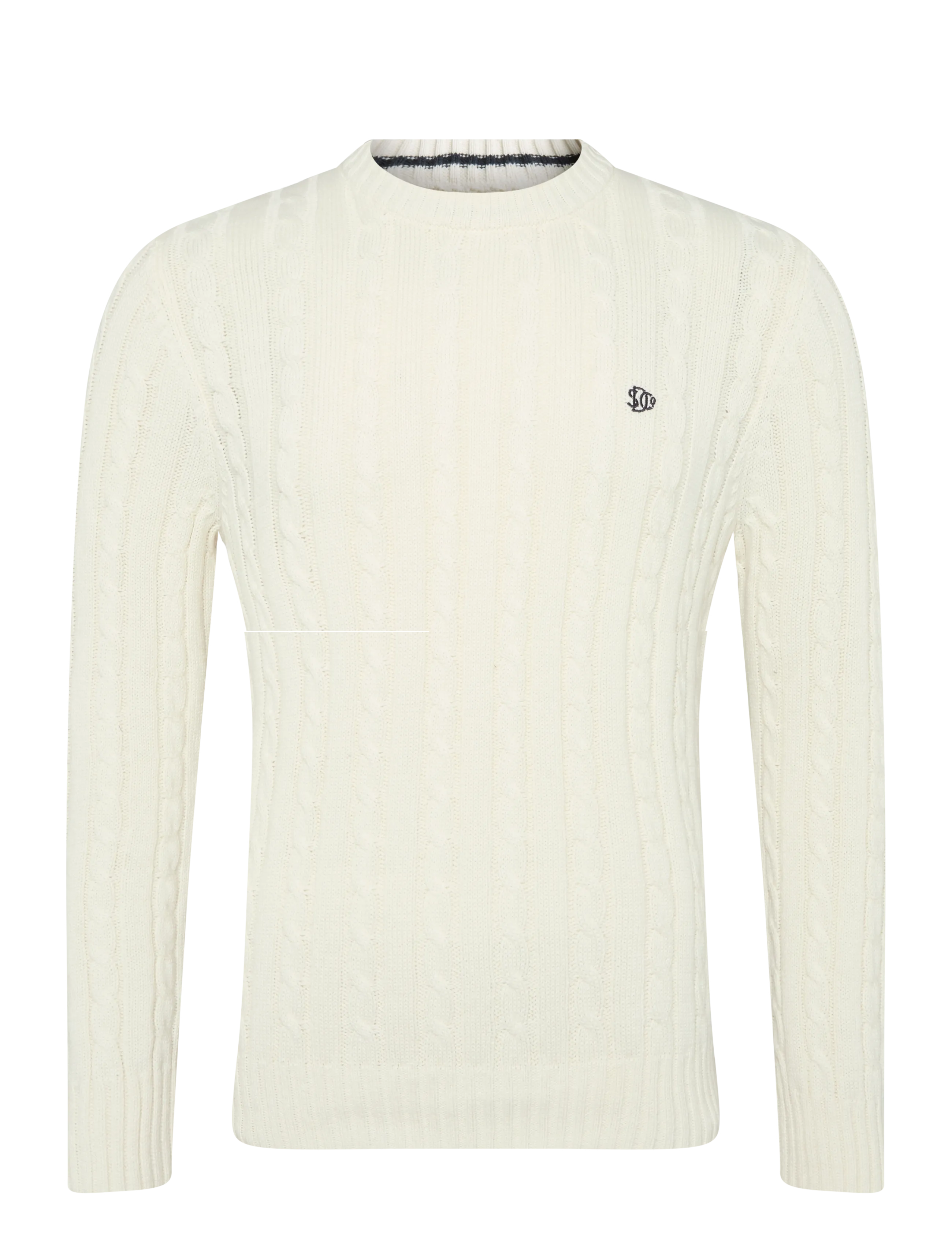 Superdry COTTON CABLE KNIT CREW - Kleidung - ECRU / cream
