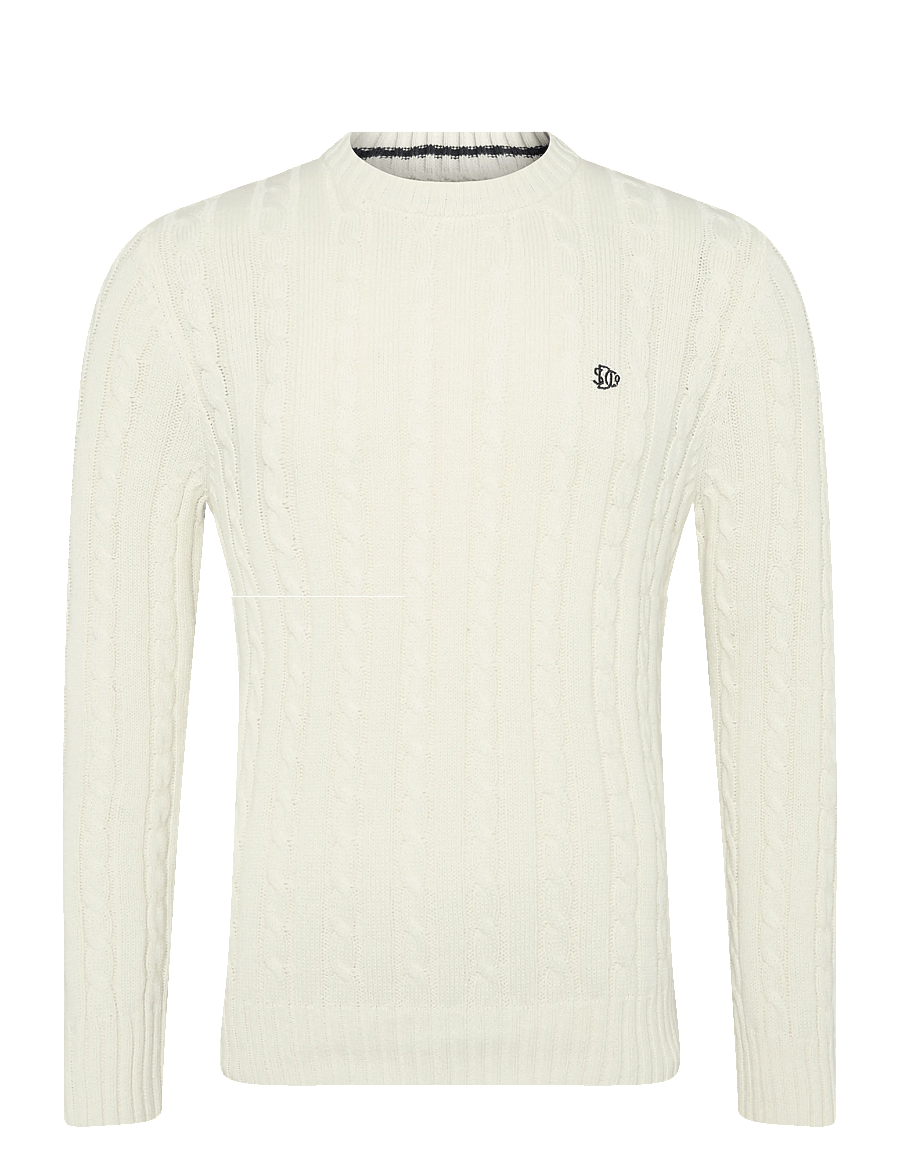 Superdry - COTTON CABLE KNIT CREW - round necks - ecru - 1