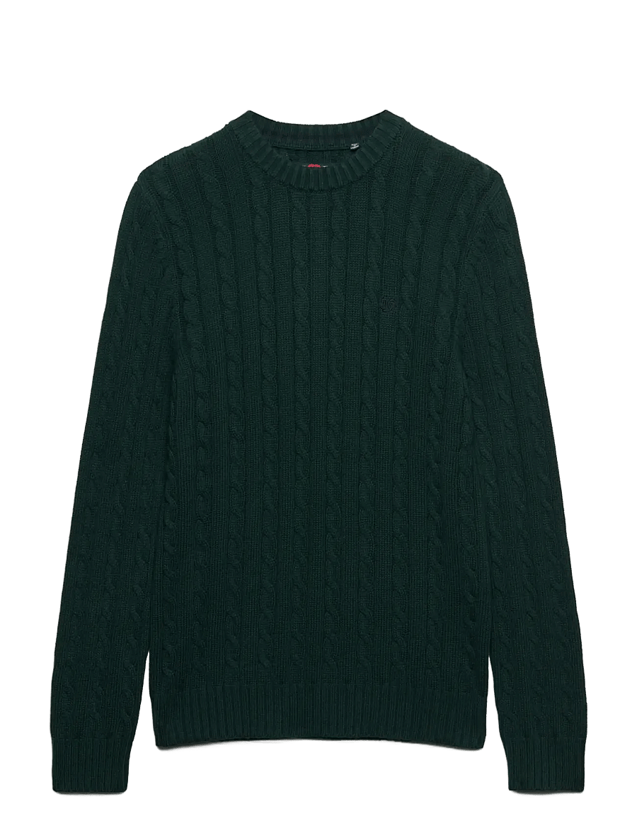 Superdry - COTTON CABLE KNIT CREW - Ümara kaelusega - quad green - 1