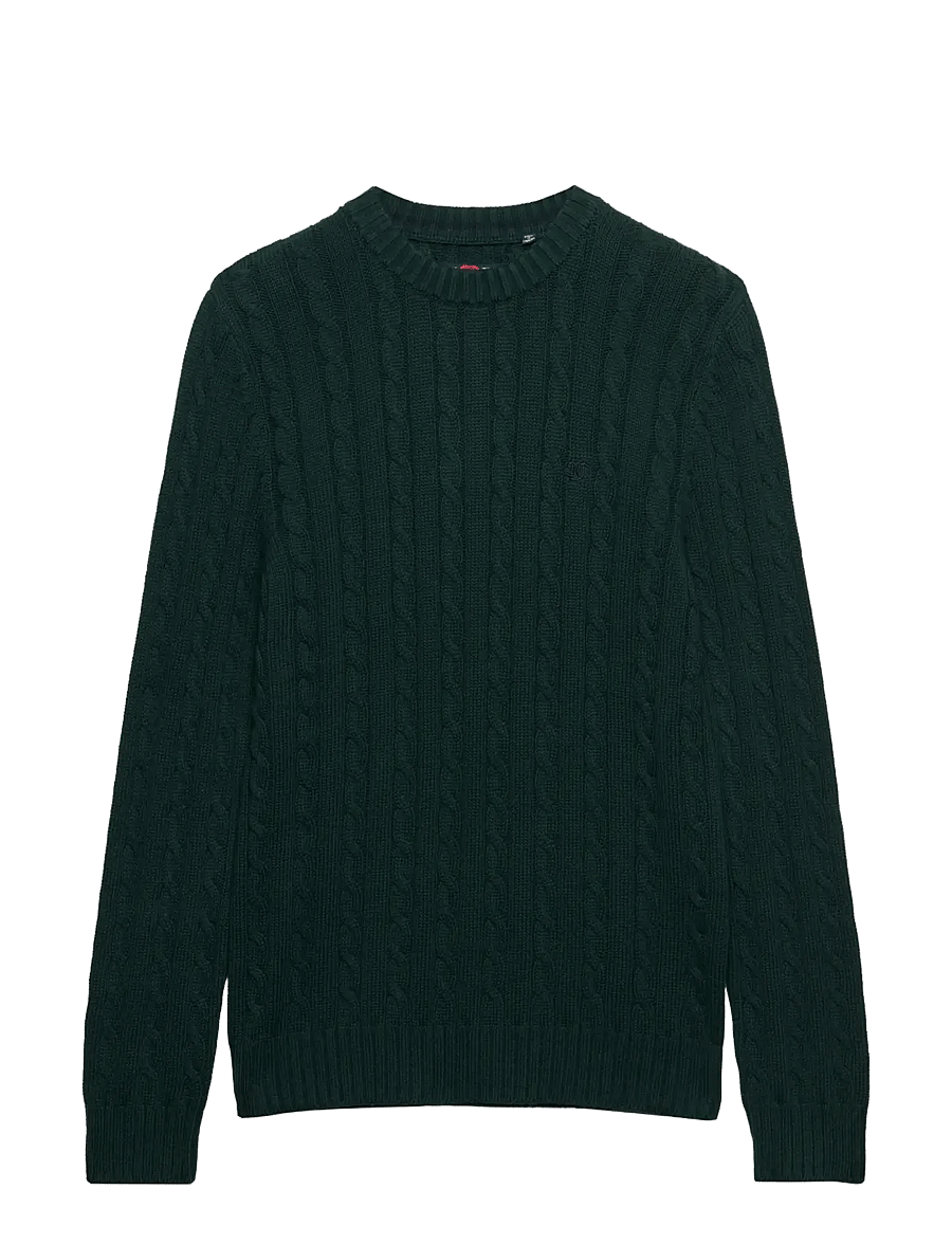 Superdry - COTTON CABLE KNIT CREW - Ümara kaelusega - quad green - 2