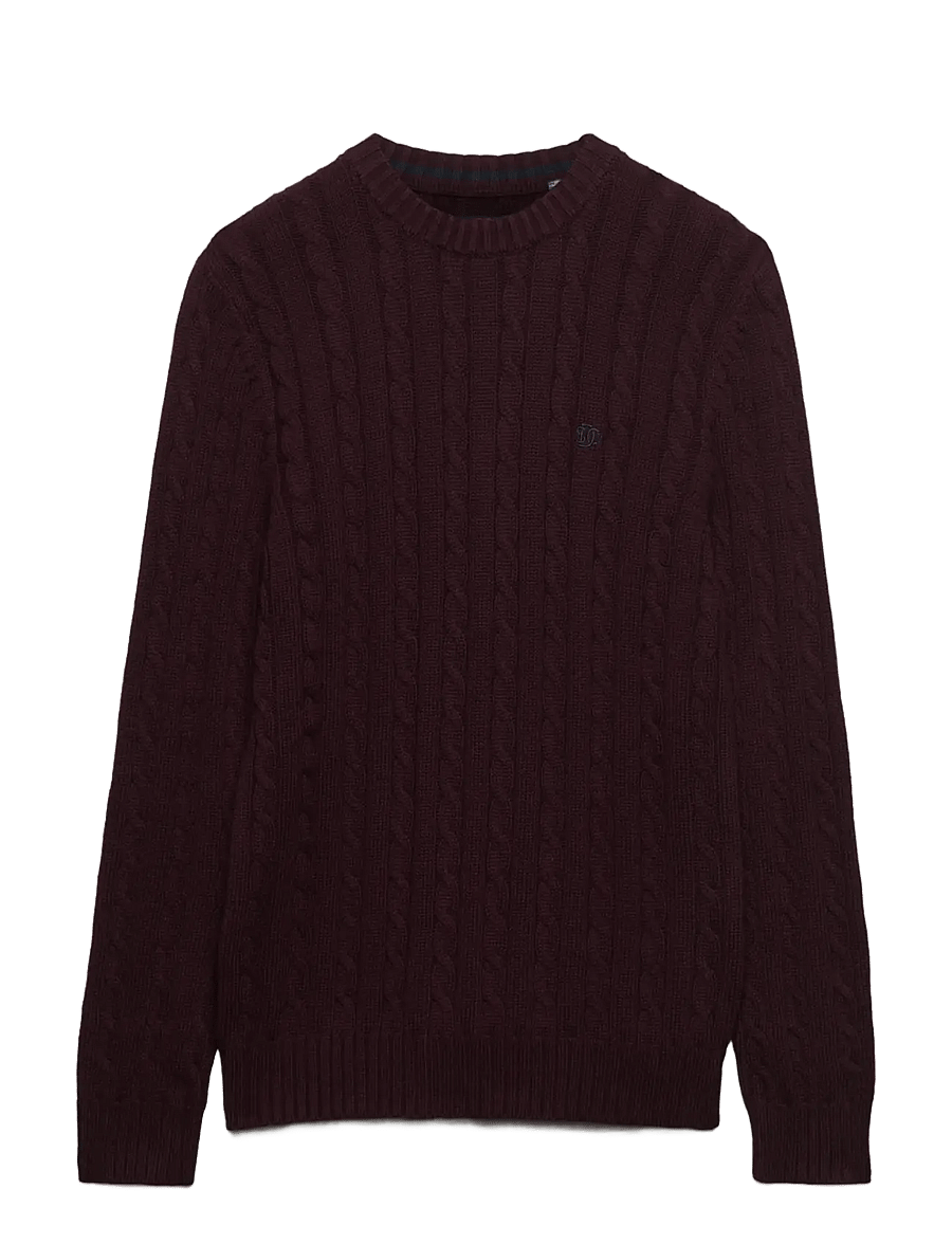 Superdry - COTTON CABLE KNIT CREW - Ümara kaelusega - winter port - 1