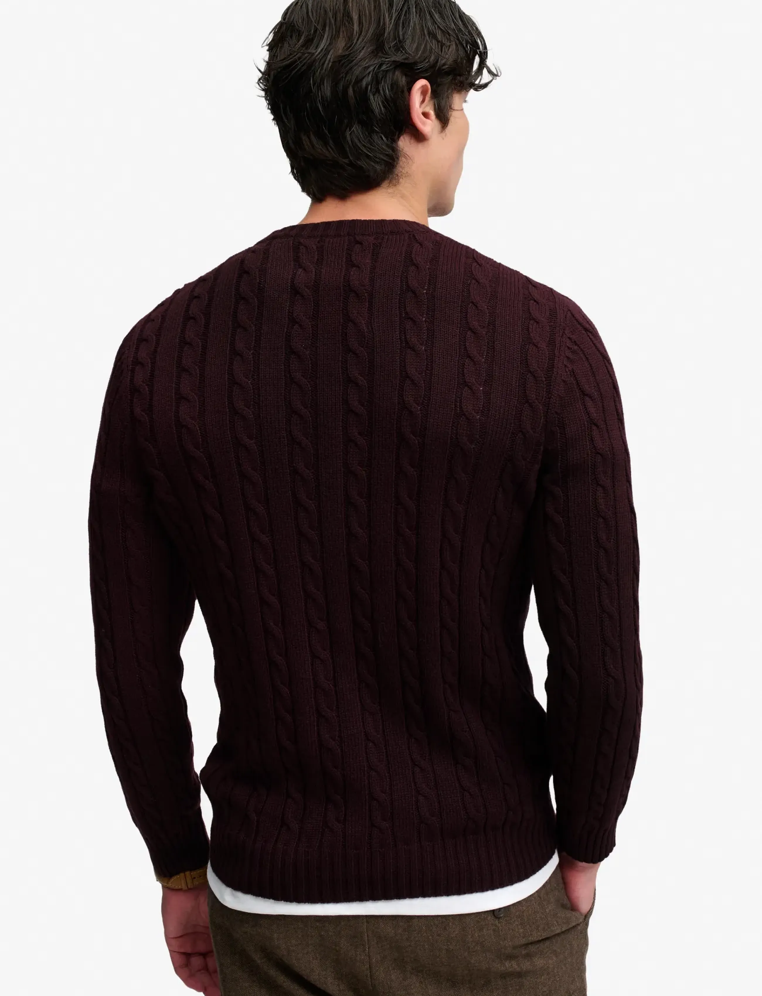 Superdry Cotton Cable Knit Crew stickade tröjor herr – bild 2