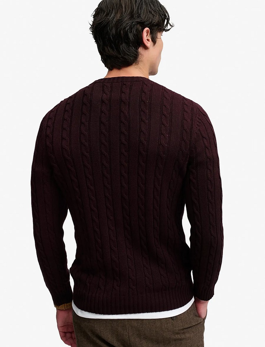 Superdry - COTTON CABLE KNIT CREW - Ümara kaelusega - winter port - 2