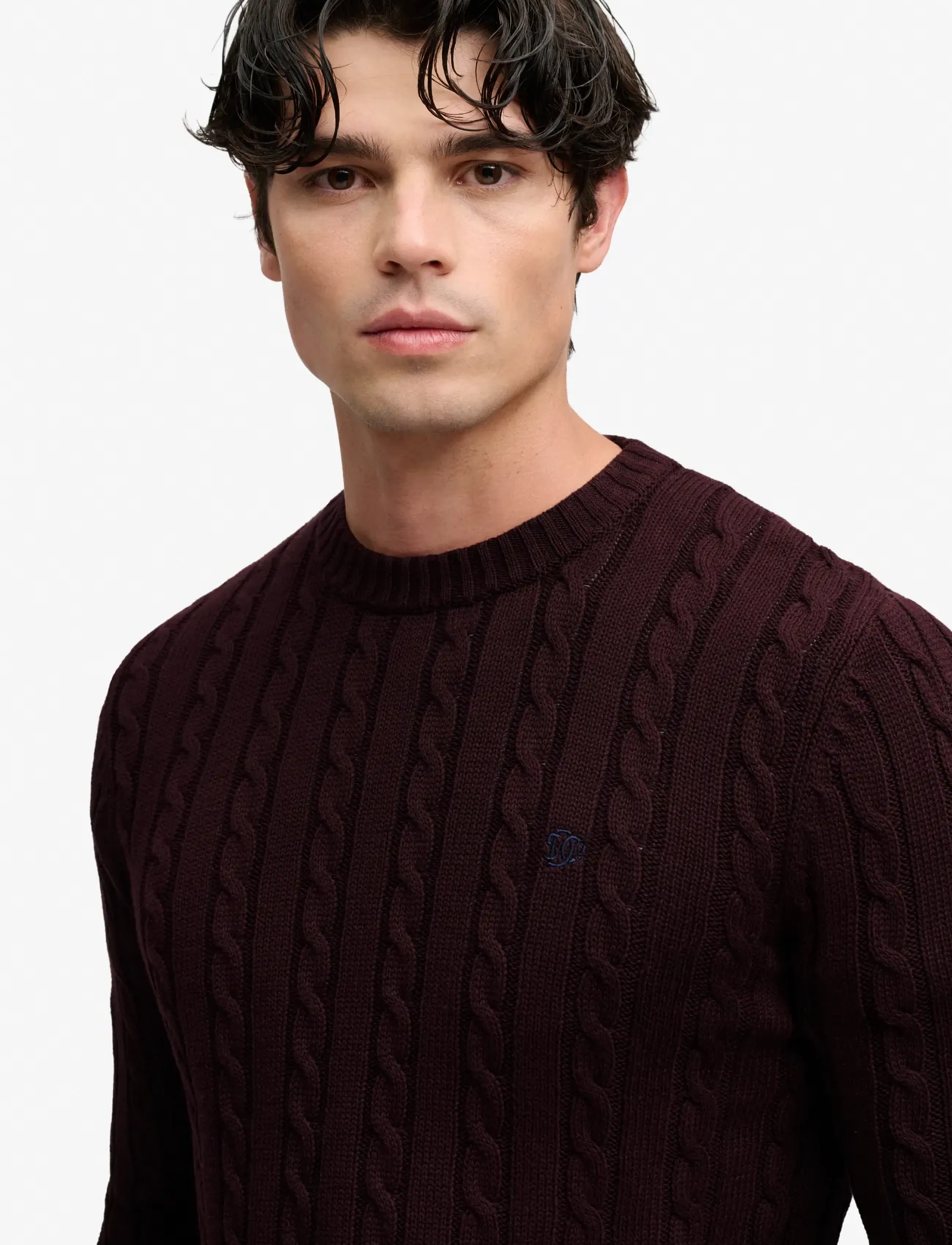 Superdry - COTTON CABLE KNIT CREW - Ümara kaelusega - winter port - 3