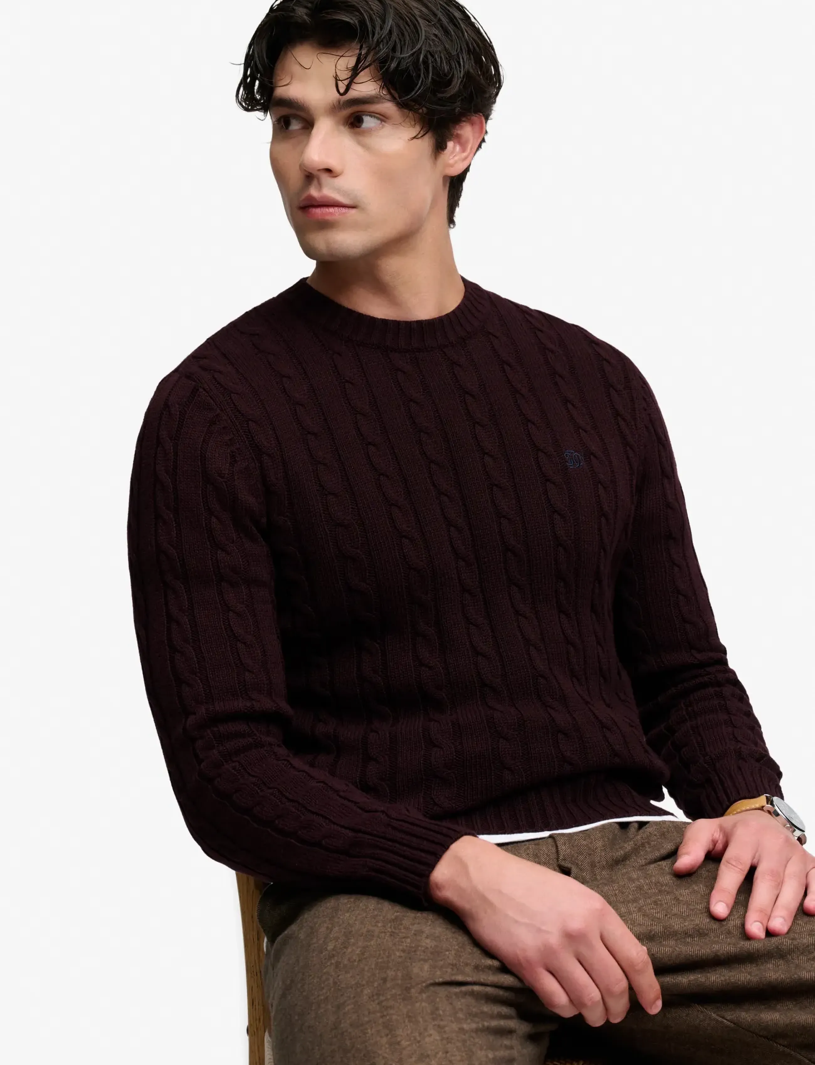 Superdry - COTTON CABLE KNIT CREW - Ümara kaelusega - winter port - 4