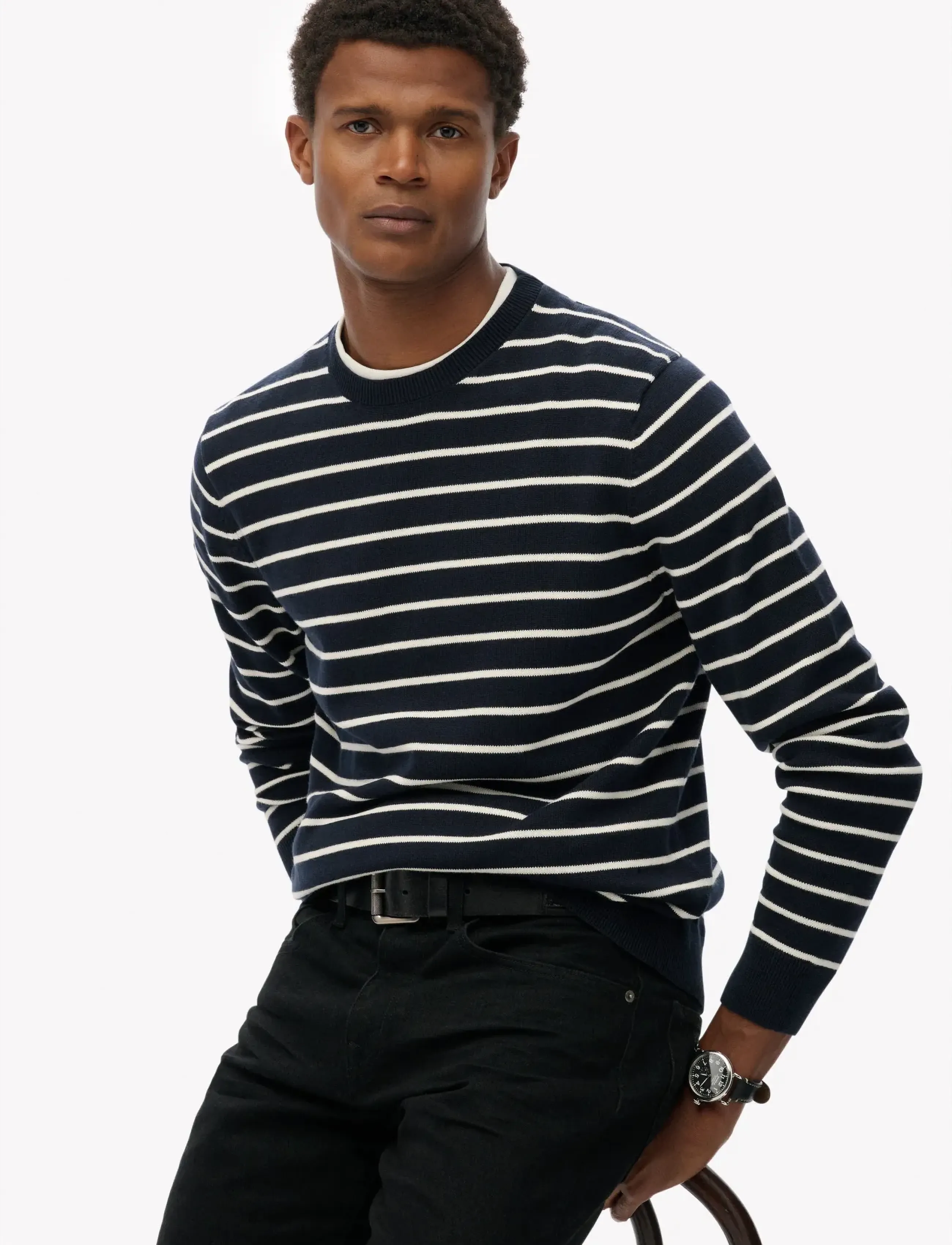 Superdry - MERCHANT BRETON JUMPER - rundhals - navy breton stripe - 4